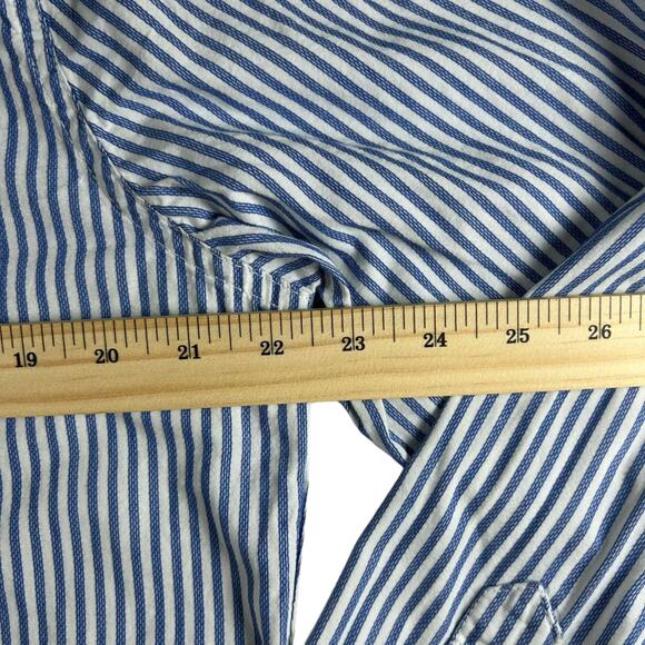Hollister - Blue Striped Men's Long Sleeve Button Up Shirt - Size: Large - Picture 6 of 9